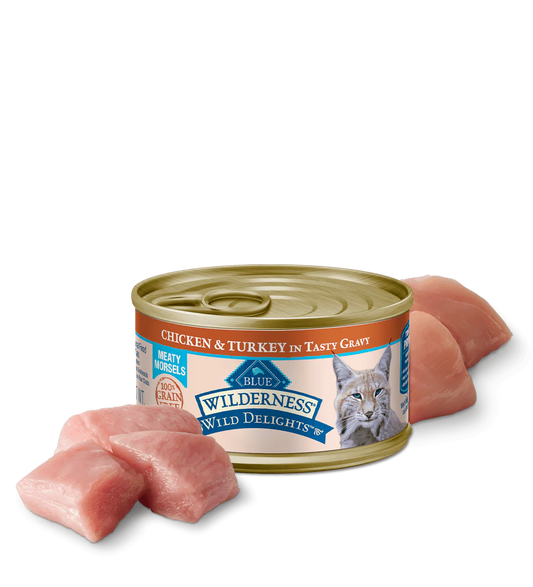 Blue Buffalo Wilderness Wild Delight Adult Chicken and Turkey Entree Wet Cat Can (3oz)