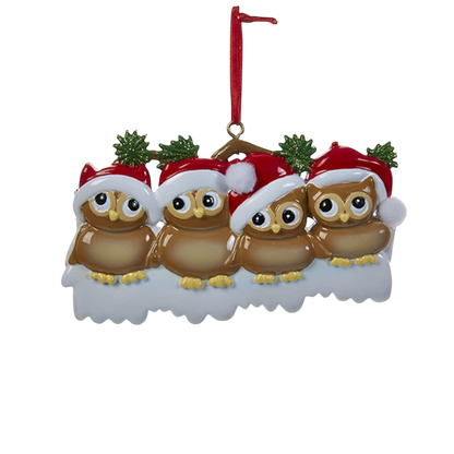 Adorable Owl Family Ornament - Family of 4