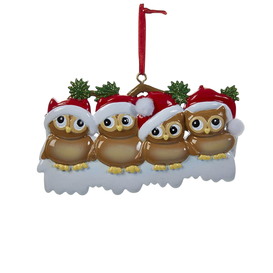 Adorable Owl Family Ornament - Family of 4