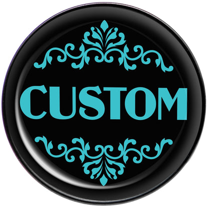 Custom Teal Personalized Name Black Barbell Tongue Ring