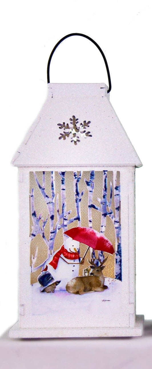 B/O Lit Lantern - Snowman