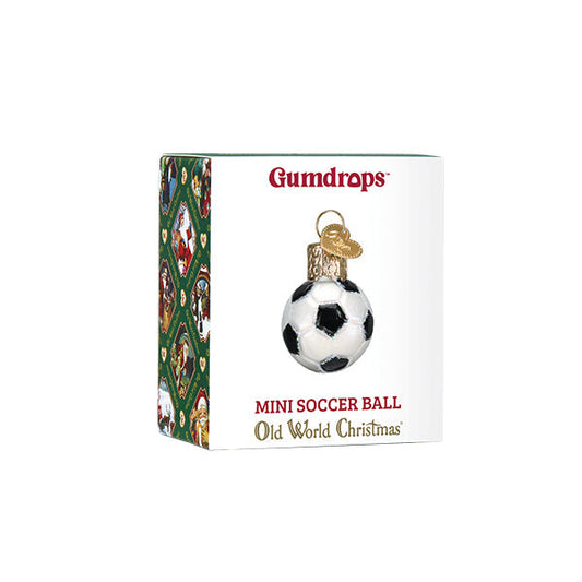 Gumdrop Mini Soccer Ball Glass Ornament