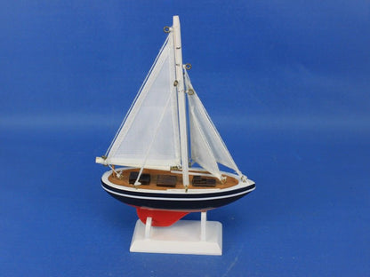 Wooden Endeavour Model Sailboat Decoration 9""