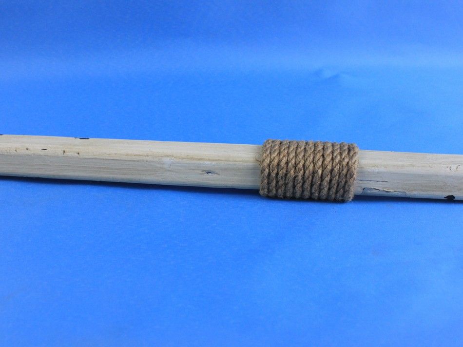 Wooden Rustic Whitewashed Squared Decorative Rowing Boat Oar with Hooks 50""
