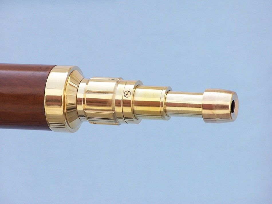 Floor Standing Brass/Wood Anchormaster Telescope 65""