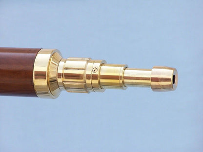 Floor Standing Brass/Wood Anchormaster Telescope 65""