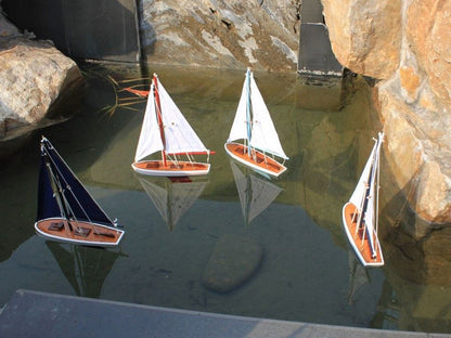 Wooden It Floats 12"" - Light Blue Floating Sailboat Model