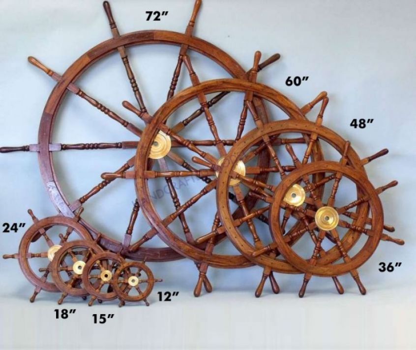 Deluxe Class Wood and Brass Decorative Ship Wheel 30""
