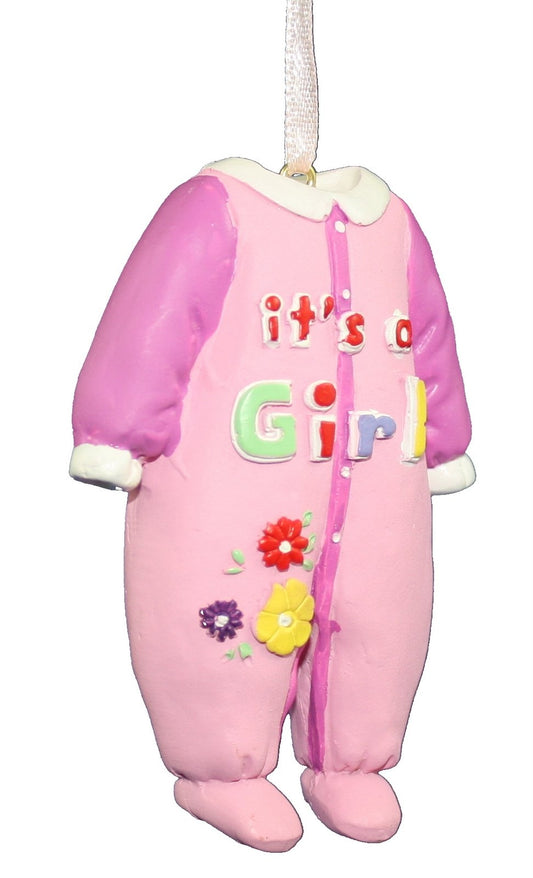 Painted Baby Pajamas Ornament - Pink