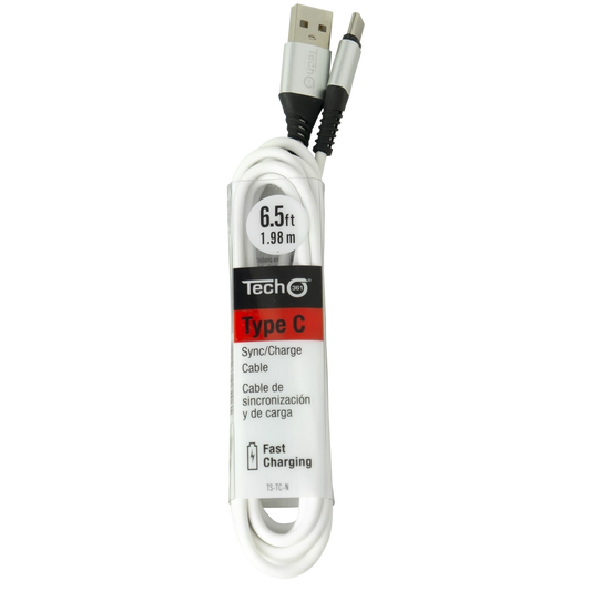 USB Type C 6.5 foot Sync/Charge Cable - White