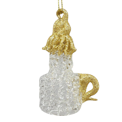 Spunglass Ornament - Gold Candlestick