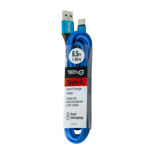 USB type C 6.5 foot Sync/Charge Cable - Blue