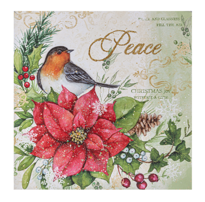 Light Up Winter Bird Canvas Wall Decor - Robin