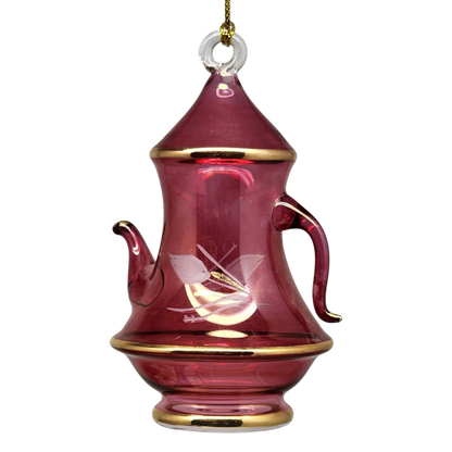 Gold Rimmed Teapot Solid - Red Small