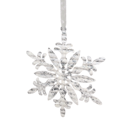 Flocked 7.5" Metal Snowflake -