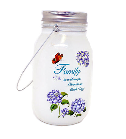 7 Inch Lighted Frosted Glass Jar -