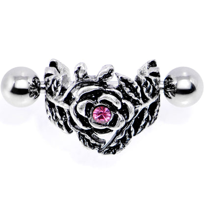 16G 1/2 Pink Gem Floral Wreath Cuff Cartilage Earring