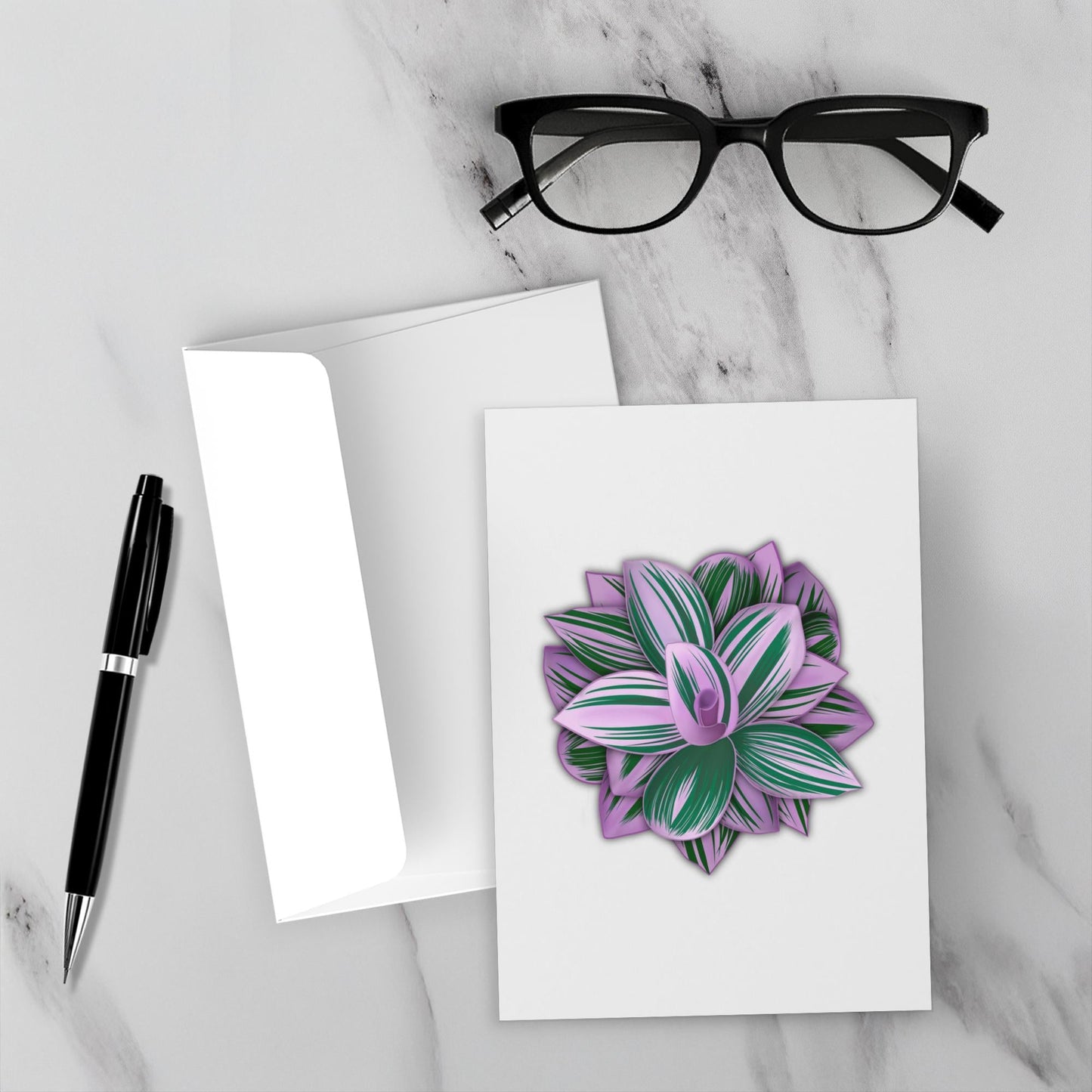 Tradescantia Nanouk Foliage Greeting Card – Blank Inside With Envelope