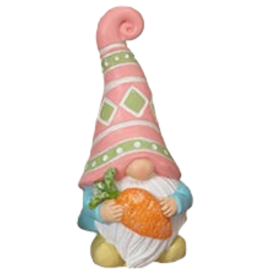 Easter Gnome Figurine - 6 Inch - Carrying a Carrot