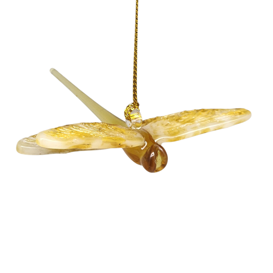 Egyptian Glass Dragonfly Ornament - Yellow