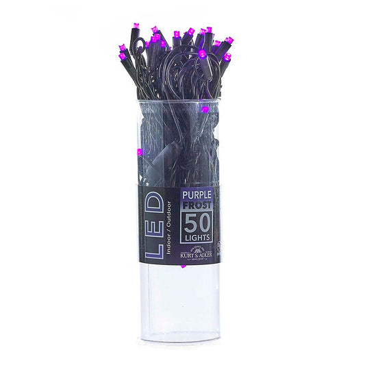 50-Light Purple Frost LED Black Wire Light Set