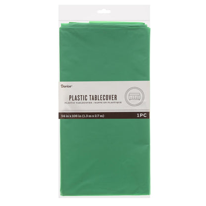 Plastic Table Cover - Rectangle - Emerald Green - 54 x 108 inches