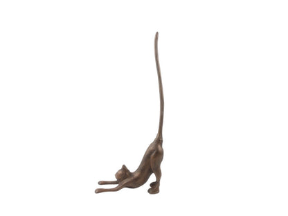 Rustic Copper Cast Iron Yoga Cat Kitchen Paper Towel Holder 19""