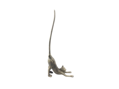 Rustic Gold Cast Iron Yoga Cat Kitchen Paper Towel Holder 19""