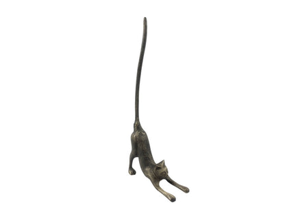 Rustic Gold Cast Iron Yoga Cat Kitchen Paper Towel Holder 19""
