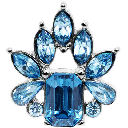 16G 1/4 Blue Gem Flower Tiara Amulet Cartilage Tragus Earring