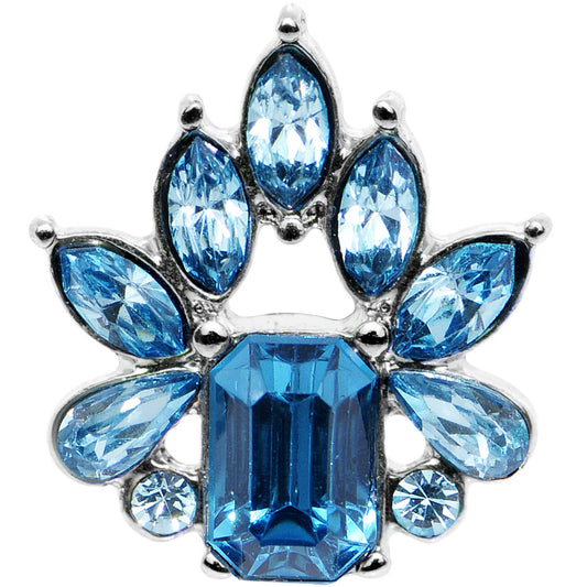 16G 1/4 Blue Gem Flower Tiara Amulet Cartilage Tragus Earring