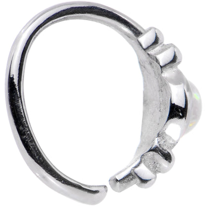 18G 5/16 White Synthetic Opal Seamless Circular Ring