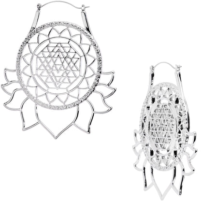 Lotus Flower Mandala Tunnel Plug Earrings