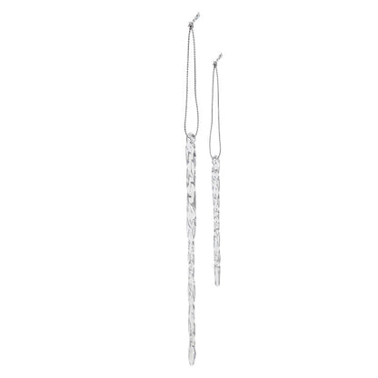Clear Glass Icicles Ornament Set of 24