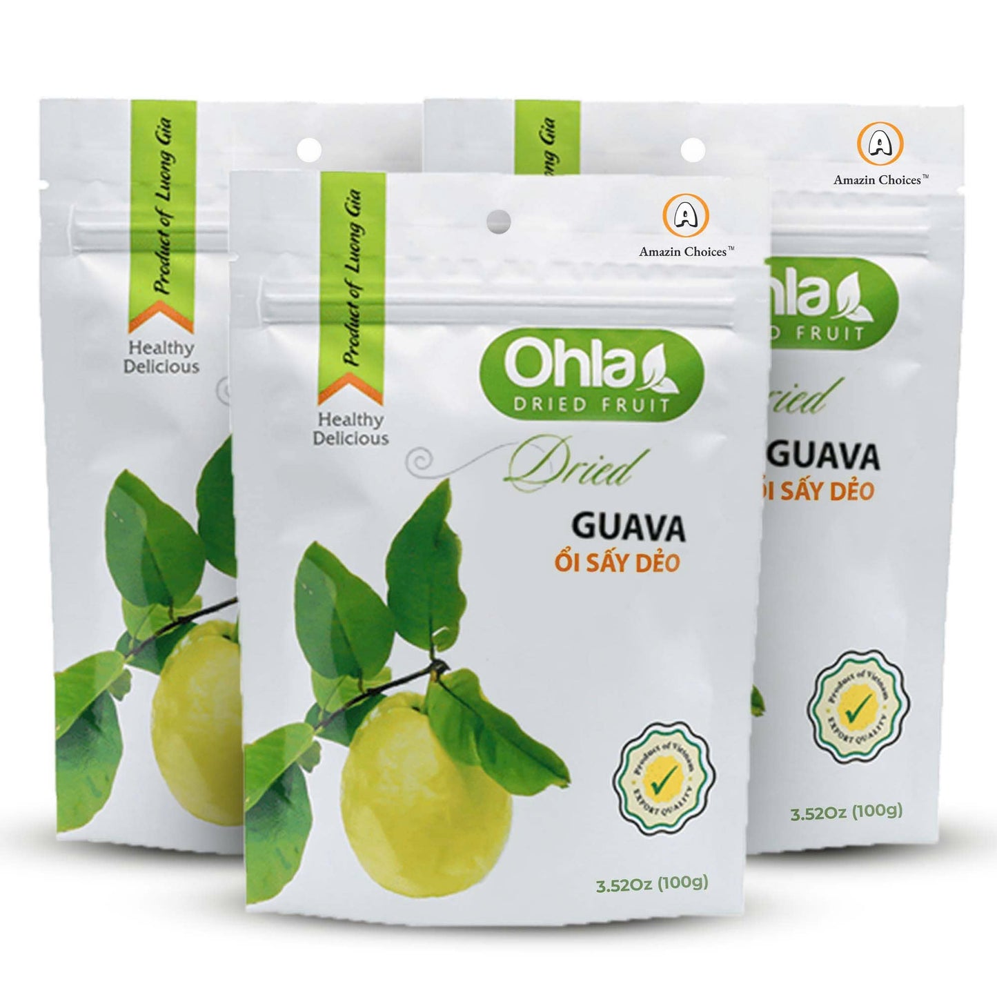 Amazin Choices Dried Guava, 3.52 oz, Pack of 3
