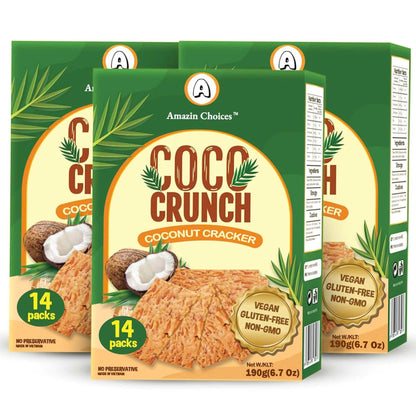 Amazin Choices COCO Crunch Coconut Crackers, 6.7 oz/Pack, Pack of 3