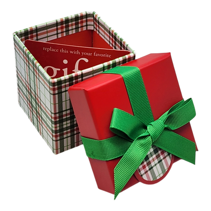 Gift Box Cube for Gift Cards - 3" x 3" - Christmas Plaid