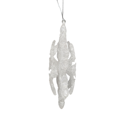Frosted White Snowflake Ornament - 5 Inch