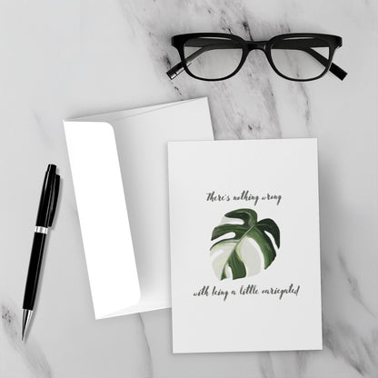 Monstera Albo Greeting Card – Blank Inside With Envelope