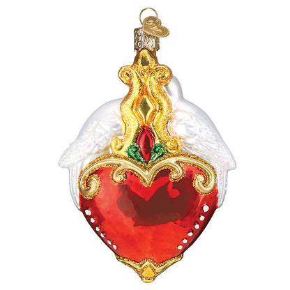 Two Turtle Doves Glass  Ornament